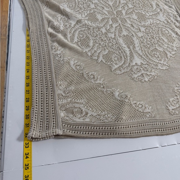 Christopher & Banks Plus Size Crochet Knit Poncho Sweater Top 2X 3X Neutral - Picture 8 of 9